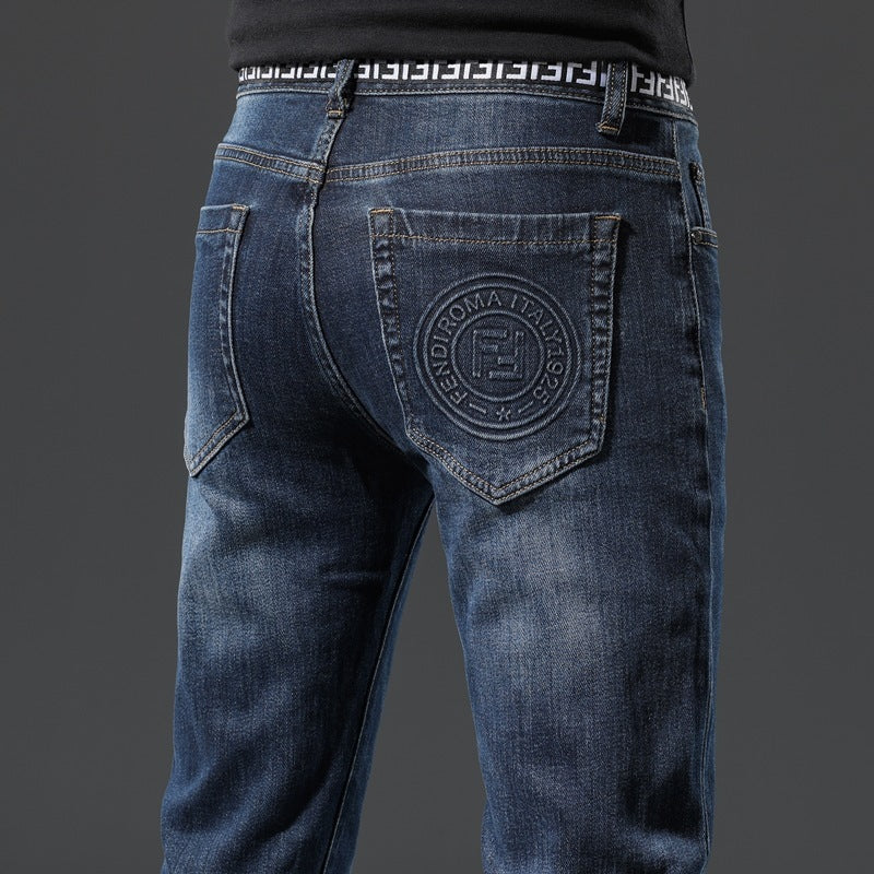 Autumn and Winter New Thick Korean Style Slim Men's Jeans - Jeans Junction Online 