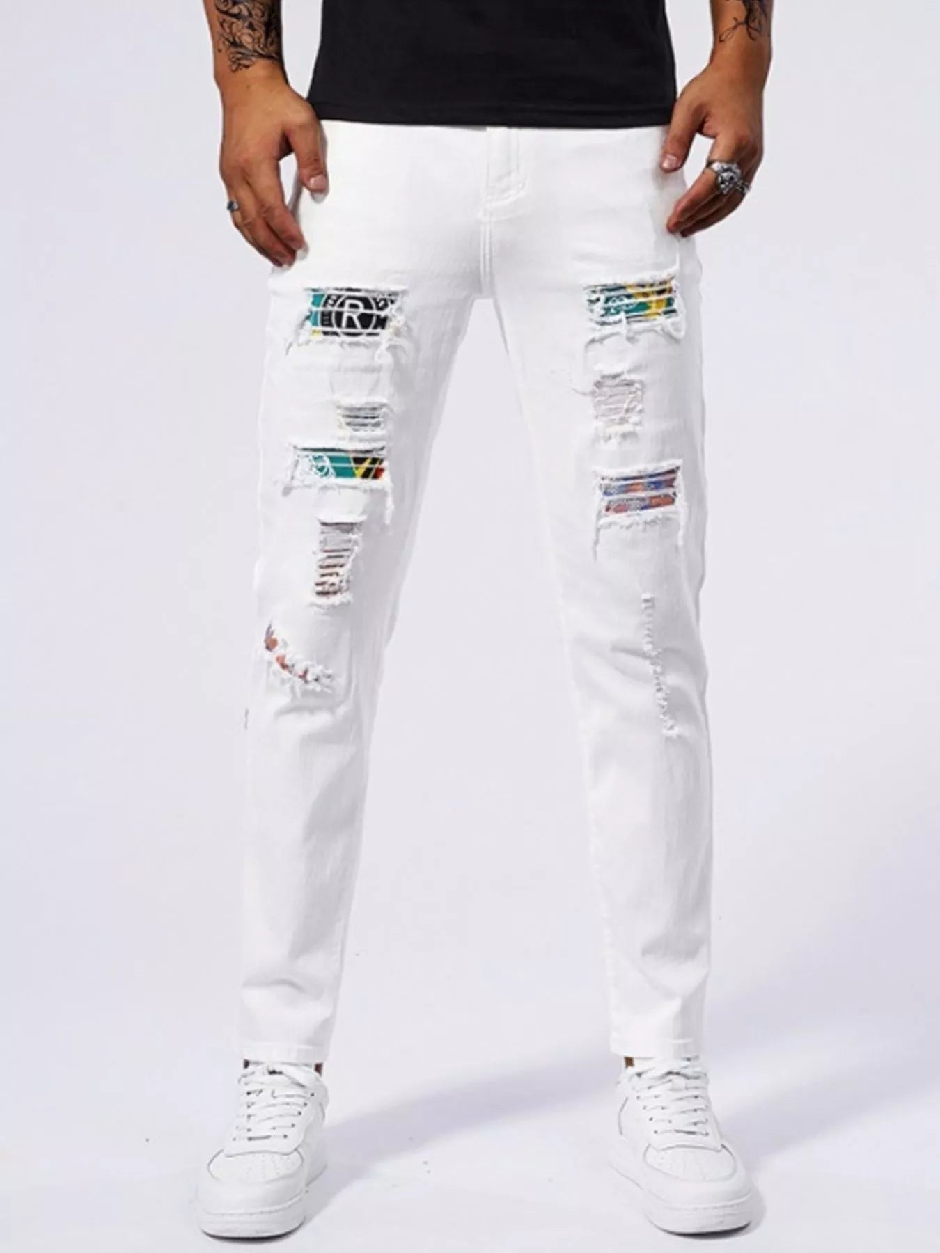 Men's Distressed Slim Fit Jeans - Jeans Junction Online 